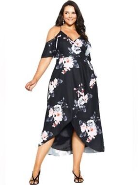 City Chic Lotus Plus Size Maxi Dress NWT